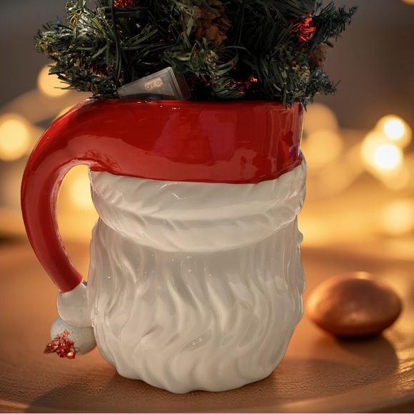 Santa Claus Winking Mug Centerpiece New Large Height  7” Across 5” Vase only - Picture 7 of 16